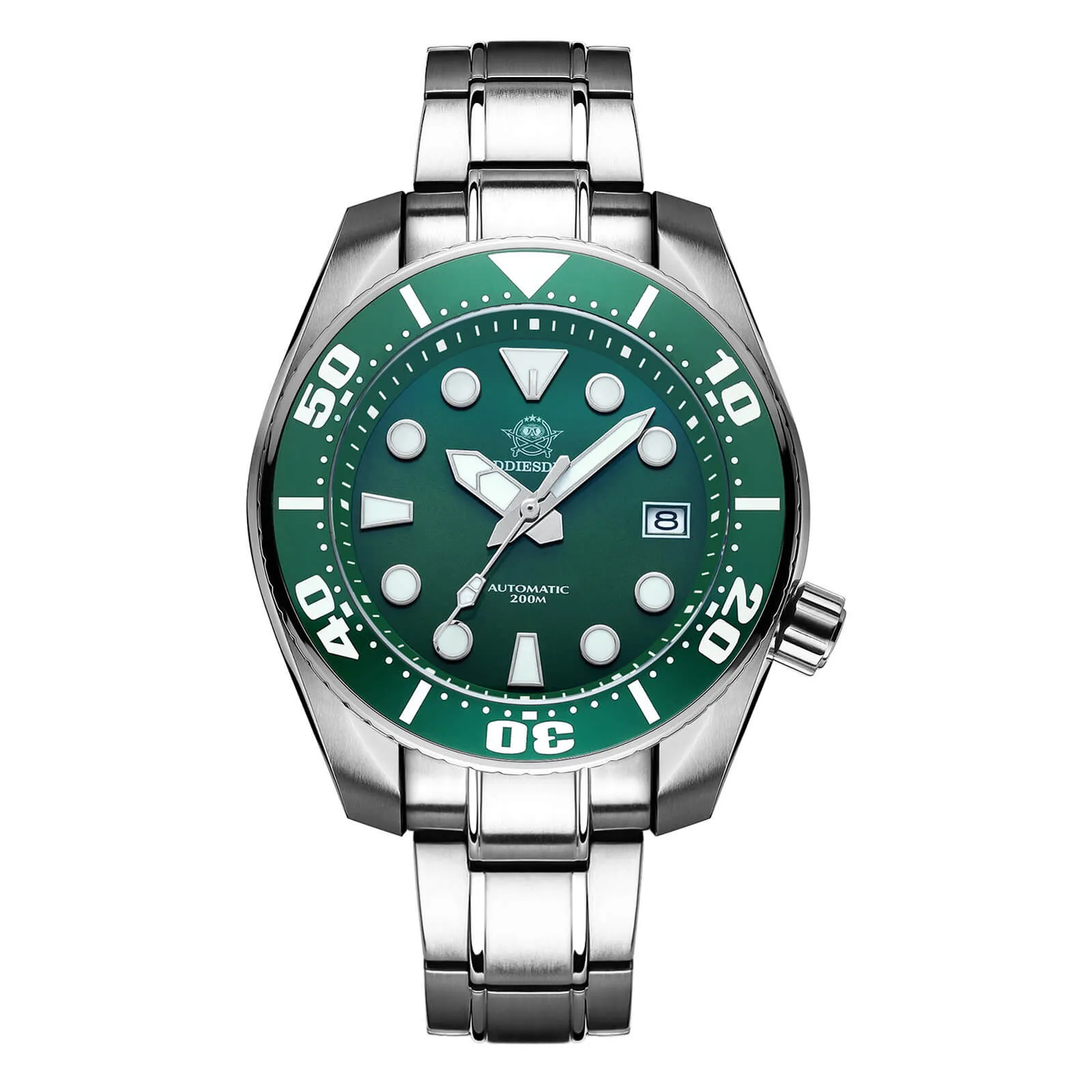 ADDIESDIVE® Sumo Green Professional Dive Watch for Men 44.5mm (MY-H10) Black/Green/Blue Dial