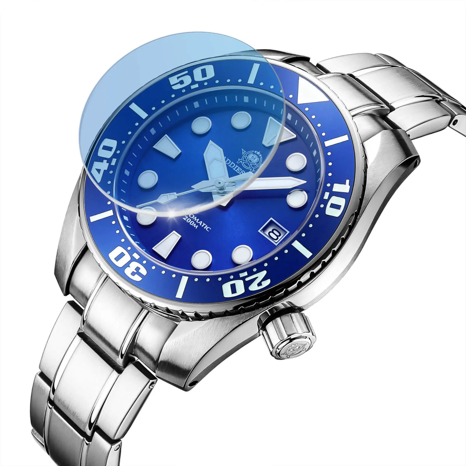 ADDIESDIVE® Sumo Green Professional Dive Watch for Men 44.5mm (MY-H10) Black/Green/Blue Dial