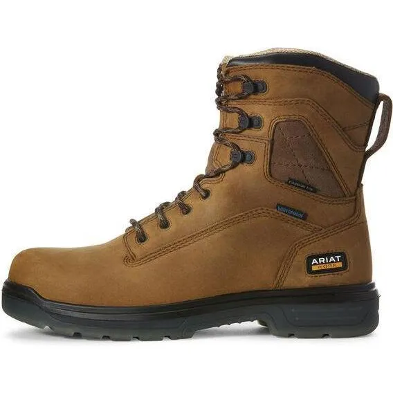 Ariat Men's Turbo 8" Carbon Toe WP Lace Up Western Work Boot - Bark - 10027326