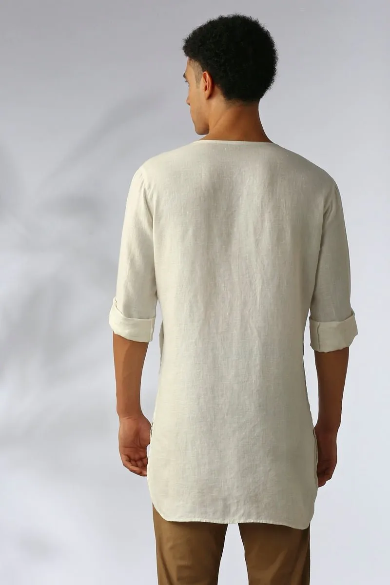 Ashoka Double Breasted Kurta - White