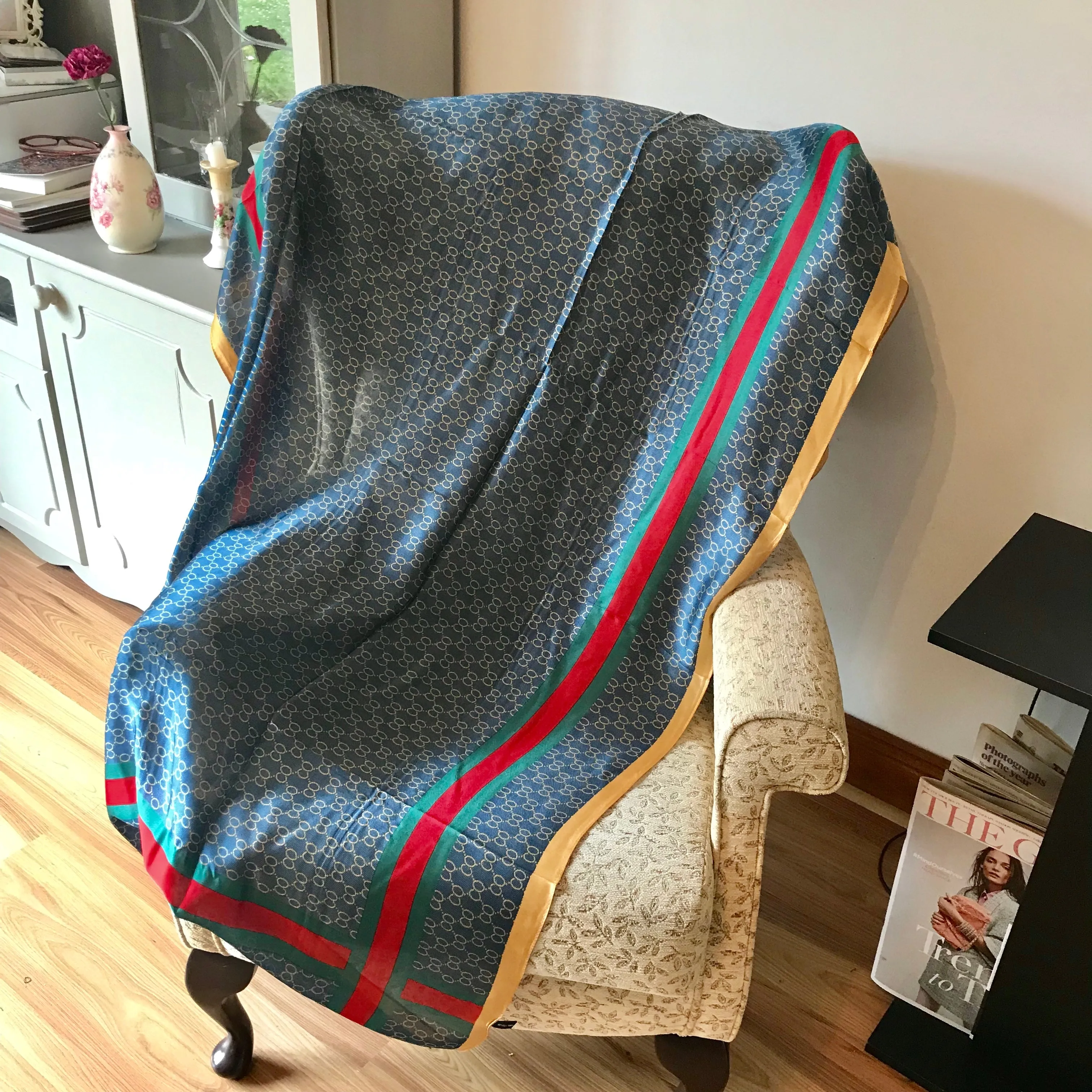 Blue Silk Feel Scarf