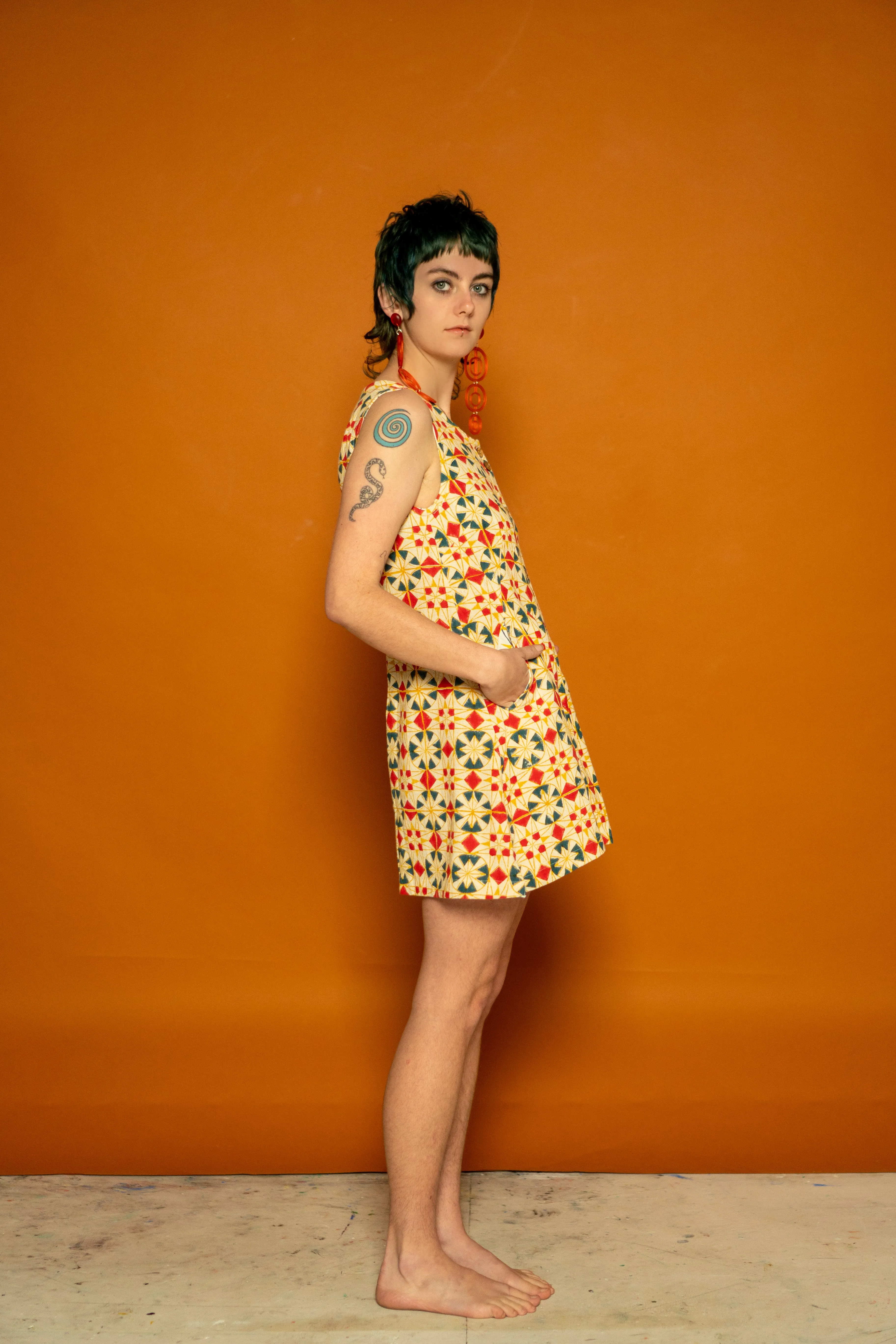 Button Tunic - Parcheesi Print