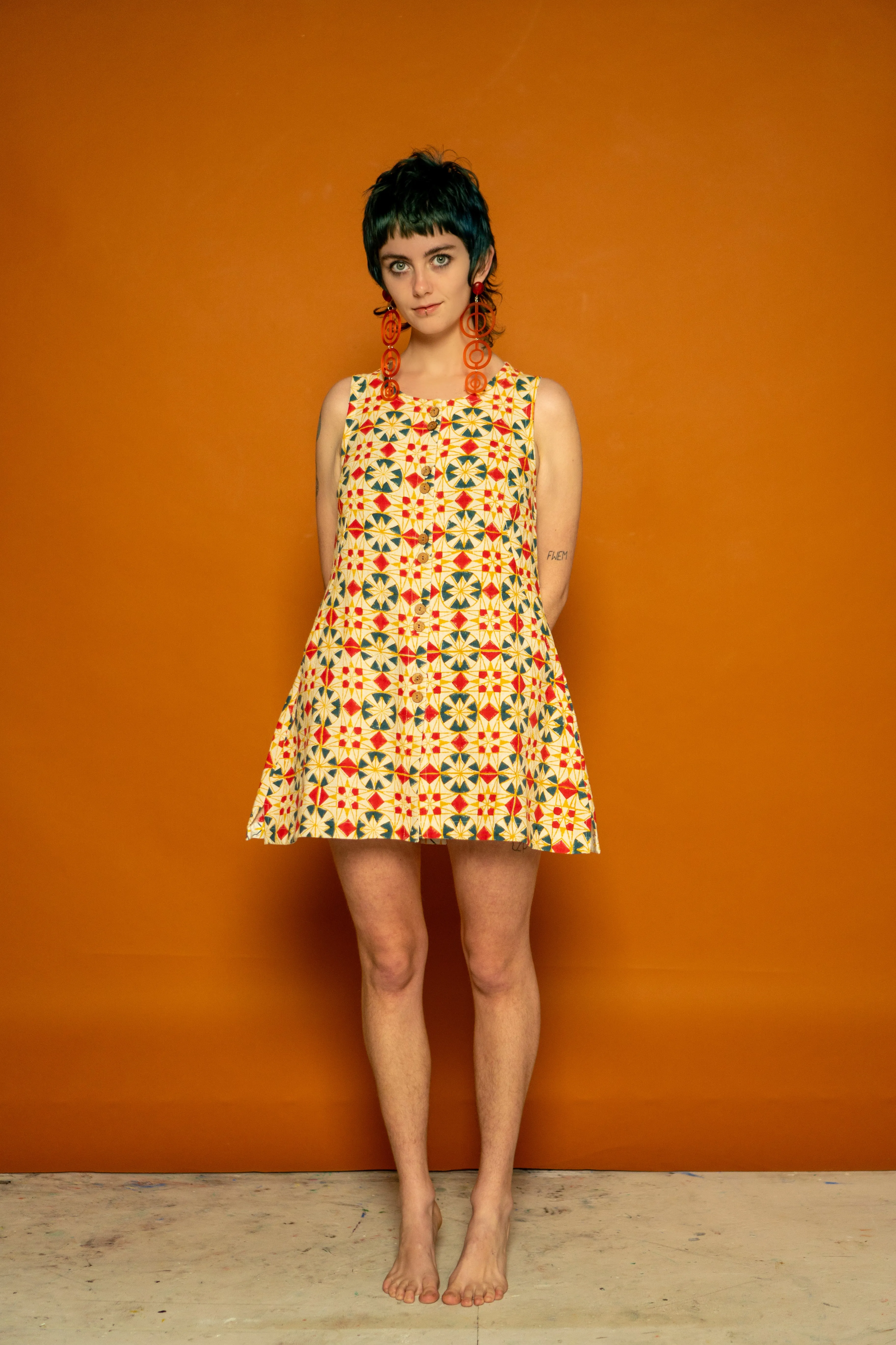 Button Tunic - Parcheesi Print