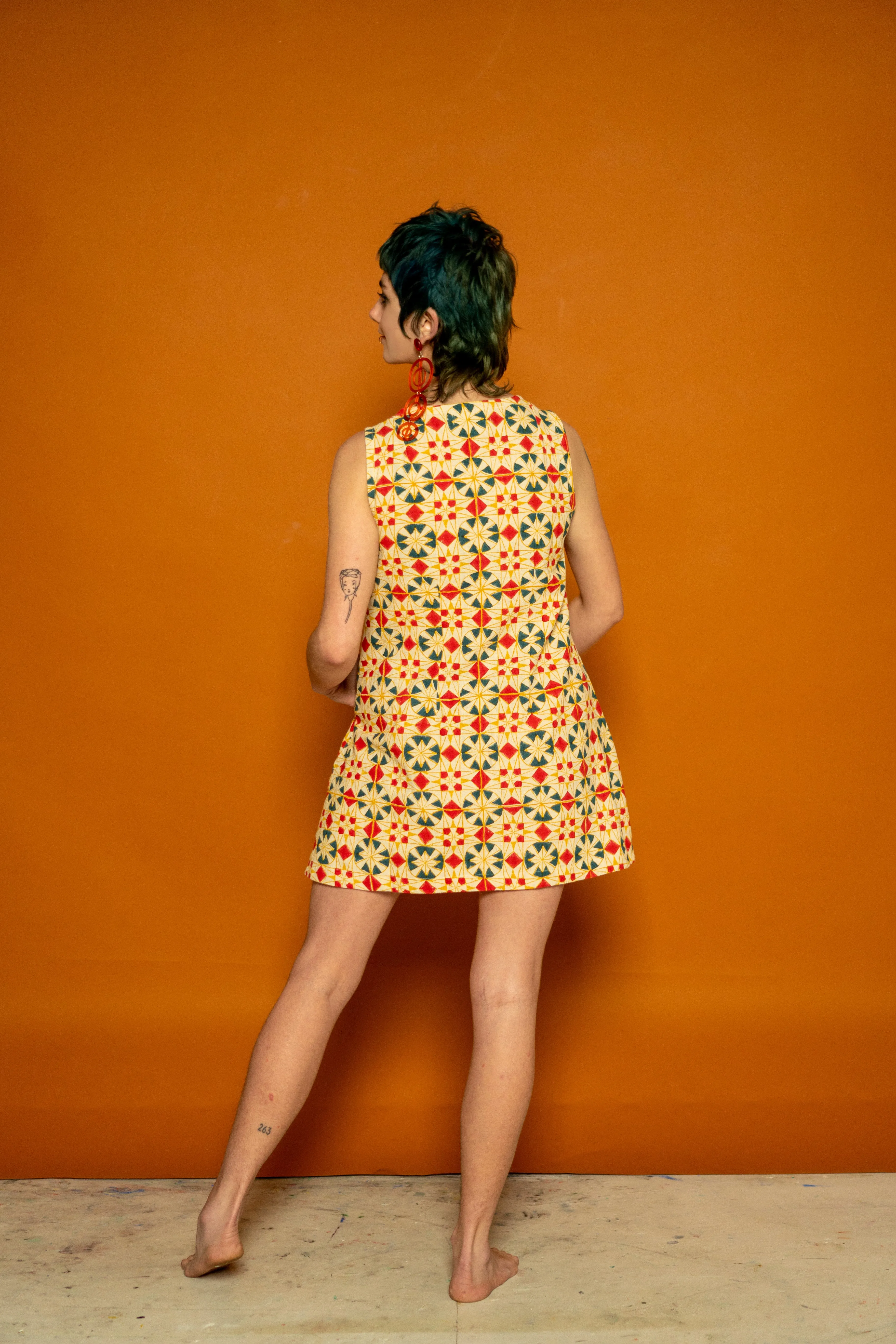 Button Tunic - Parcheesi Print