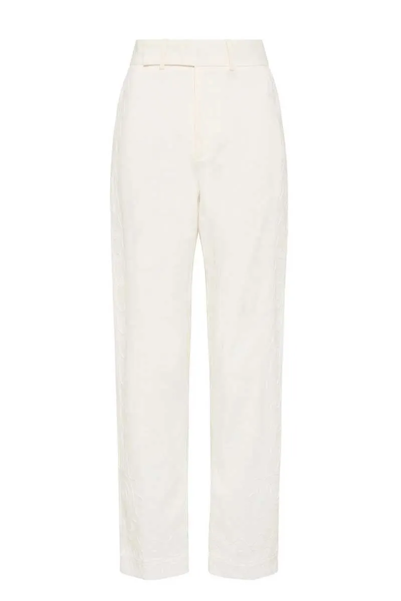 COBIE MID RISE STRAIGHT LEG TROUSER-PEARL