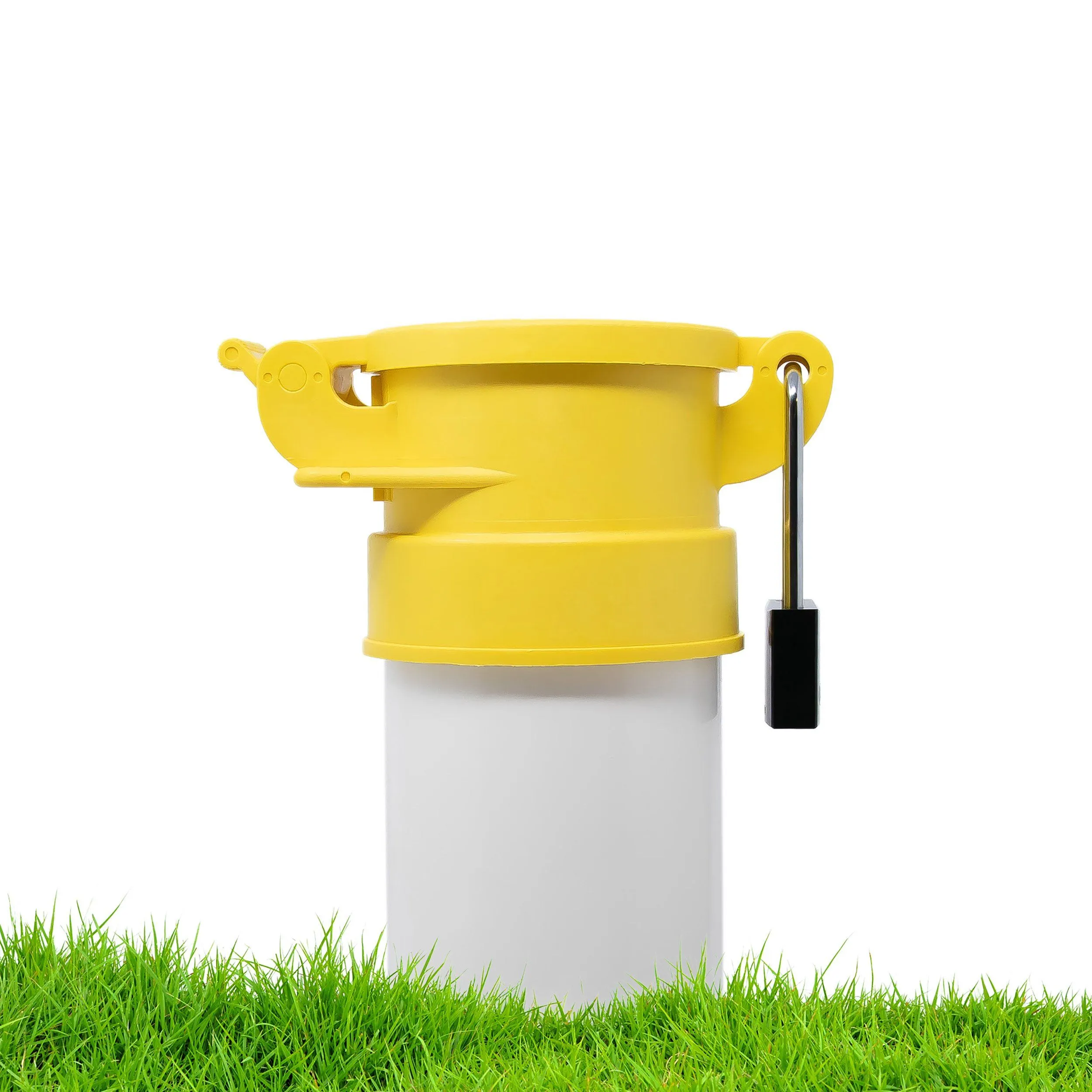 Enviro Design Products: FootLoose RV Site Sewer Cap, 4" Yellow Female