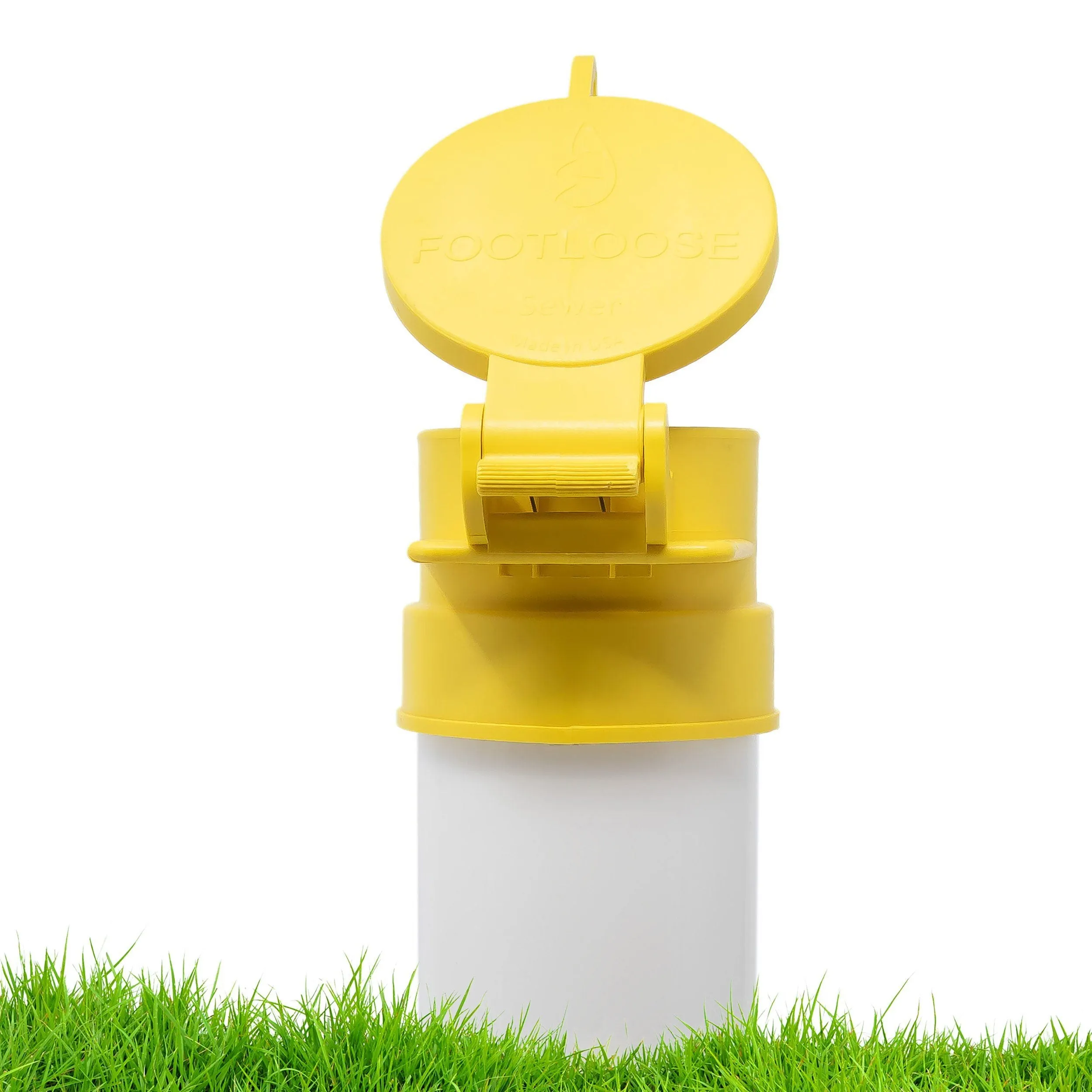 Enviro Design Products: FootLoose RV Site Sewer Cap, 4" Yellow Female