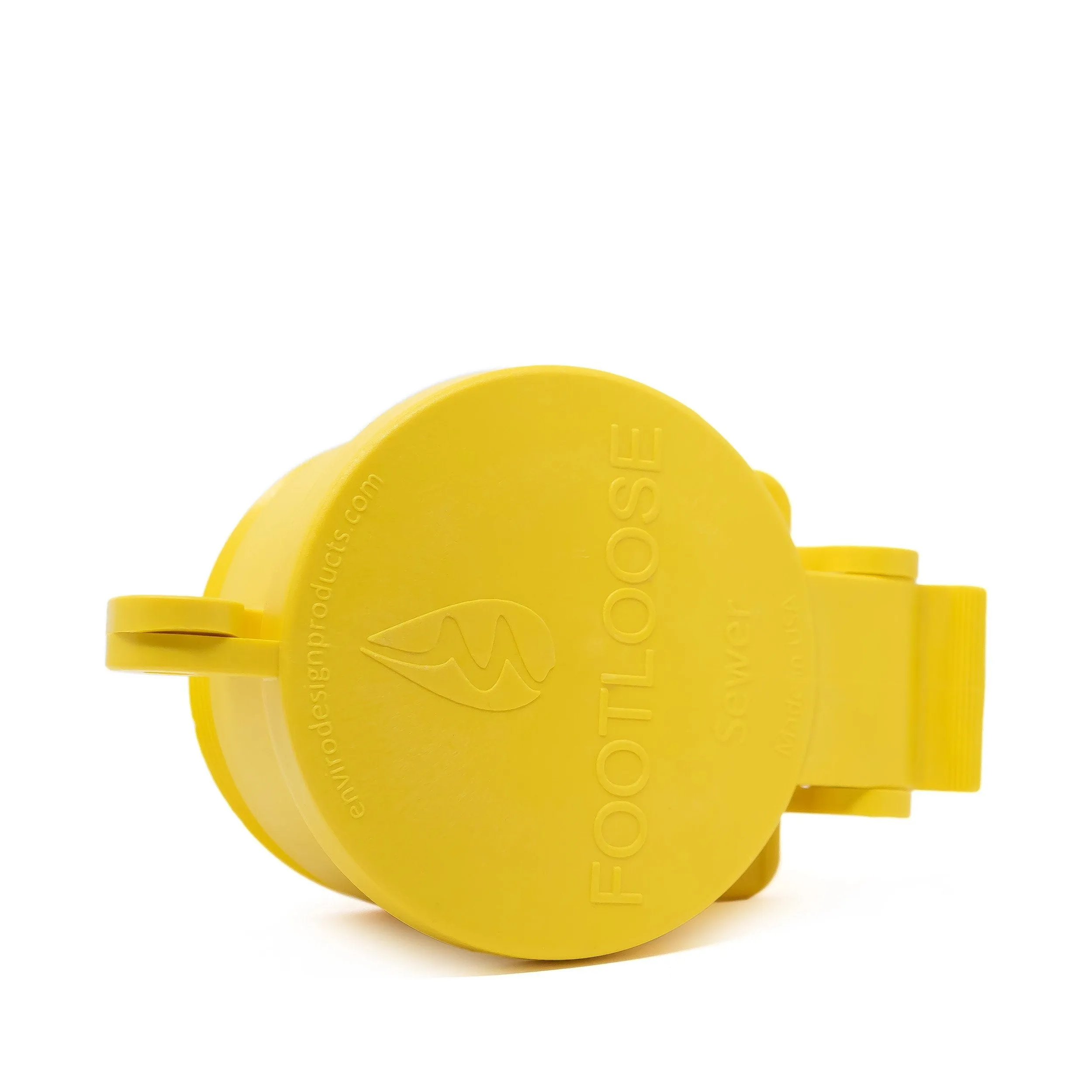 Enviro Design Products: FootLoose RV Site Sewer Cap, 4" Yellow Female