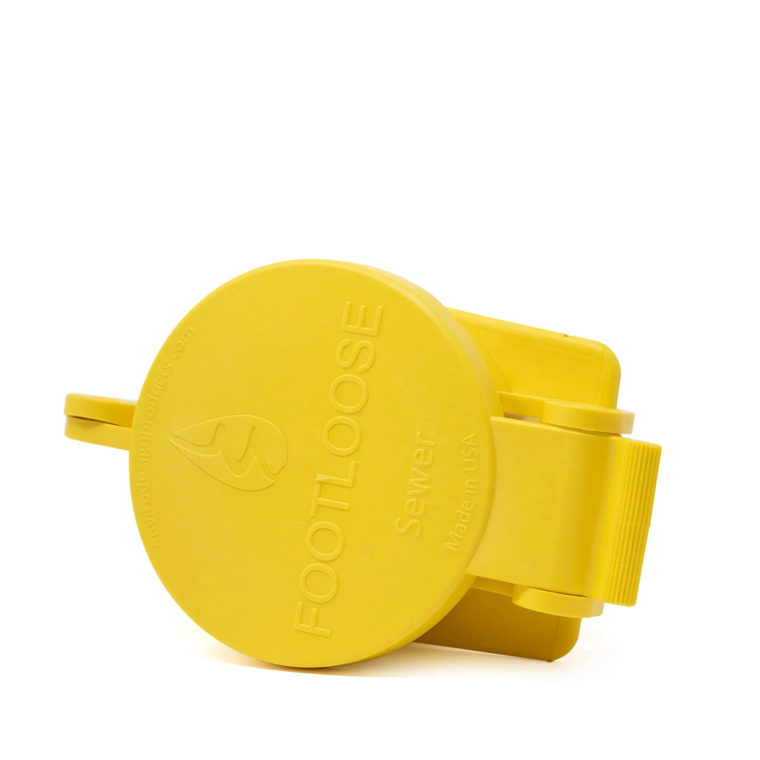 Enviro Design Products: FootLoose RV Site Sewer Cap, 4" Yellow Female