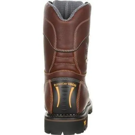 Georgia Men's AMP LT 9" Logger Low Heel WP Work Boot -  Brown - GB00237