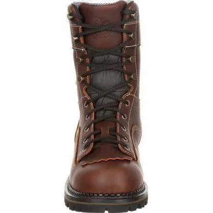Georgia Men's AMP LT 9" Logger Low Heel WP Work Boot -  Brown - GB00237
