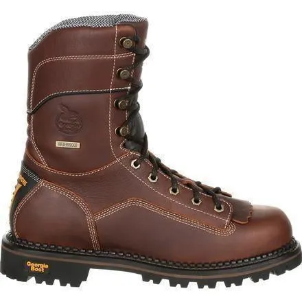 Georgia Men's AMP LT 9" Logger Low Heel WP Work Boot -  Brown - GB00237