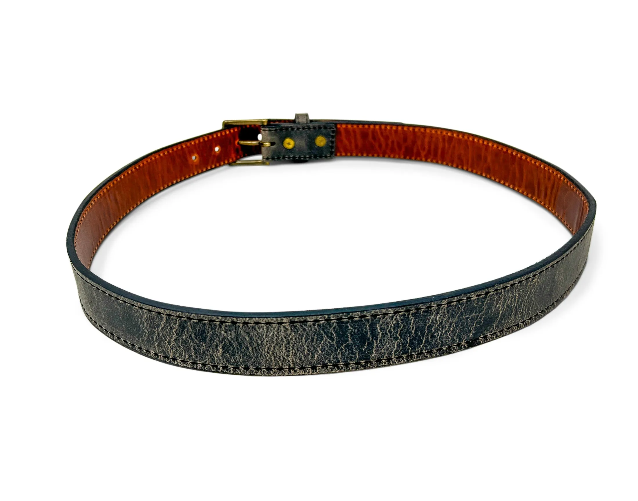 Handmade Leather Belt | Gallun Leathers | Charcoal Teton Stag