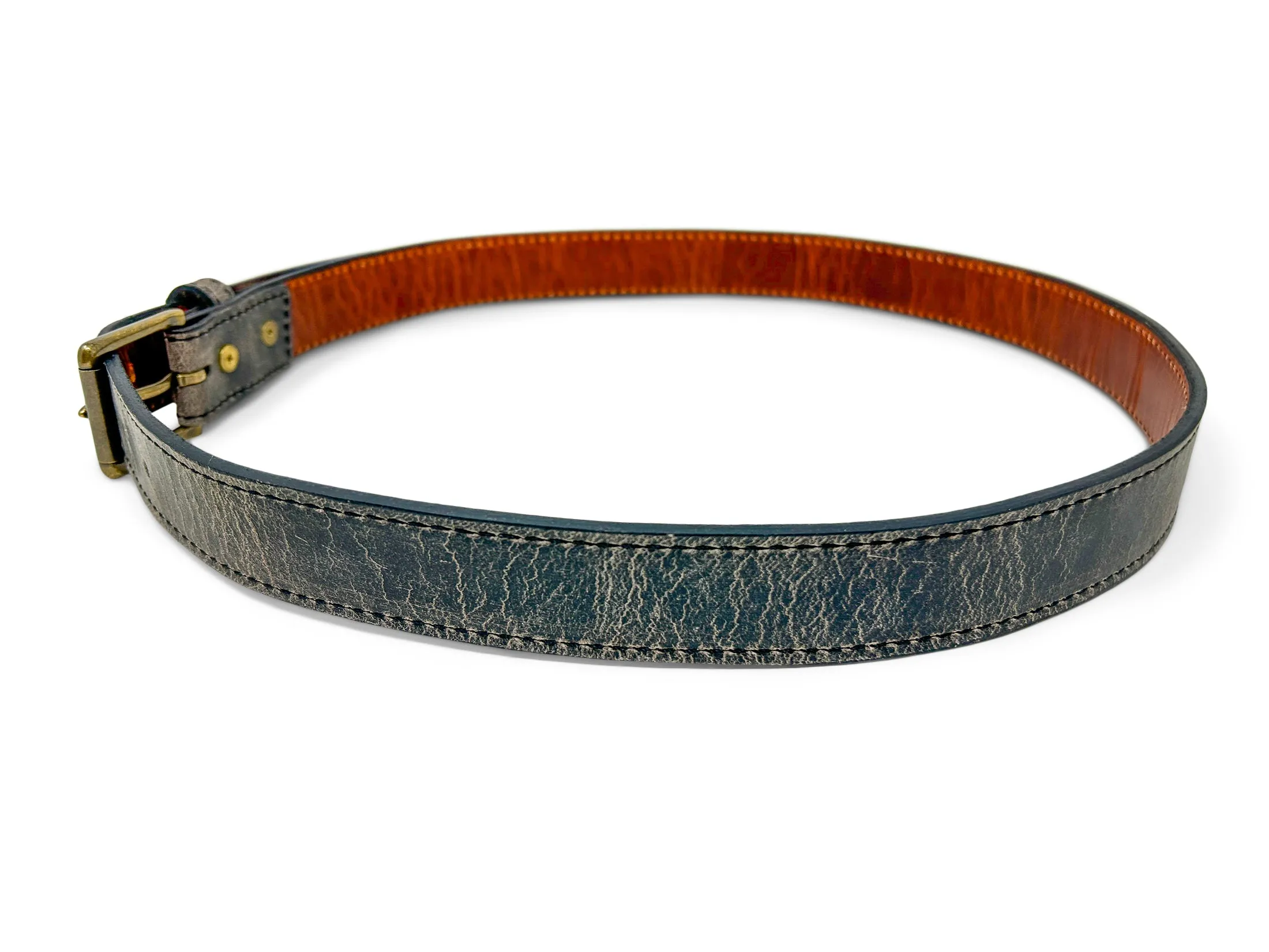 Handmade Leather Belt | Gallun Leathers | Charcoal Teton Stag