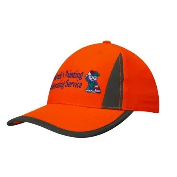 Luminescent Safety Cap with Reflective Inserts and Trim
