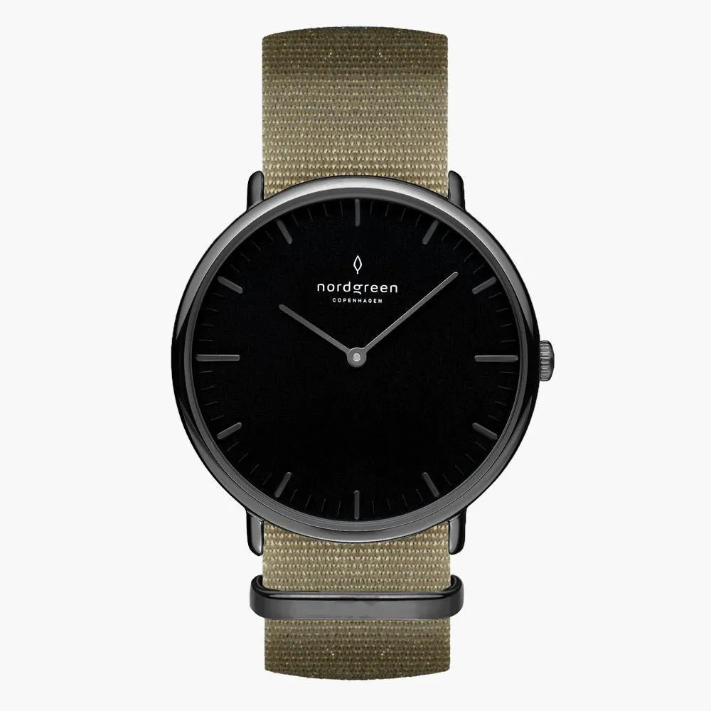Native | Black Dial - Olive Green Nylon