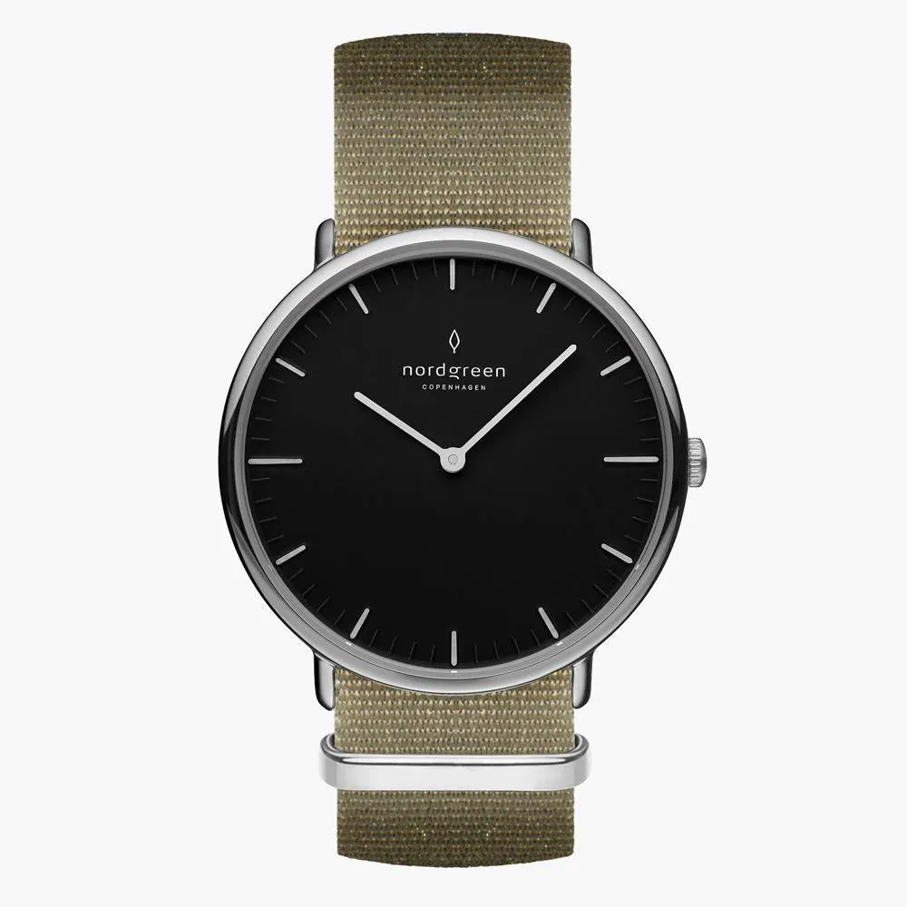 Native | Black Dial - Olive Green Nylon