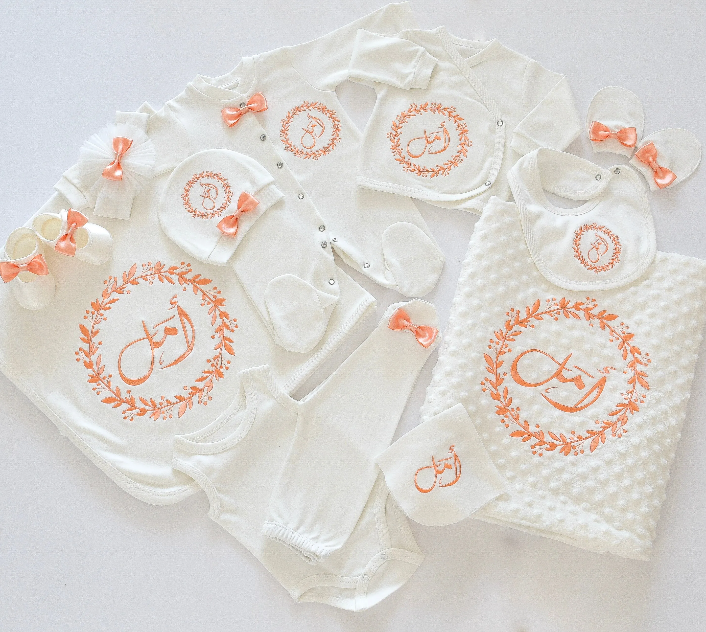 Personalised Princess Baby Coming Home Embroidered Set