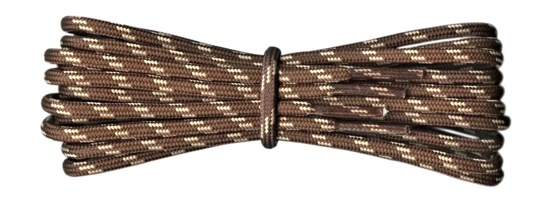 Round 3.5 mm Boot Laces Brown with Cream flecks for hiking or walking
