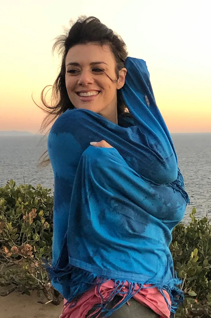 SWEET VIRTUES-Discreet Cloud Wash Cotton Wrap Scarf with Fringe