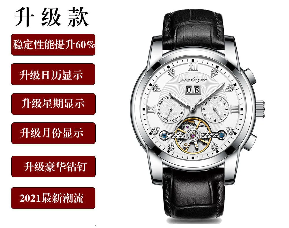 Swiss Brand Men's Automatic Mechanical Watch Waterproof Luminous