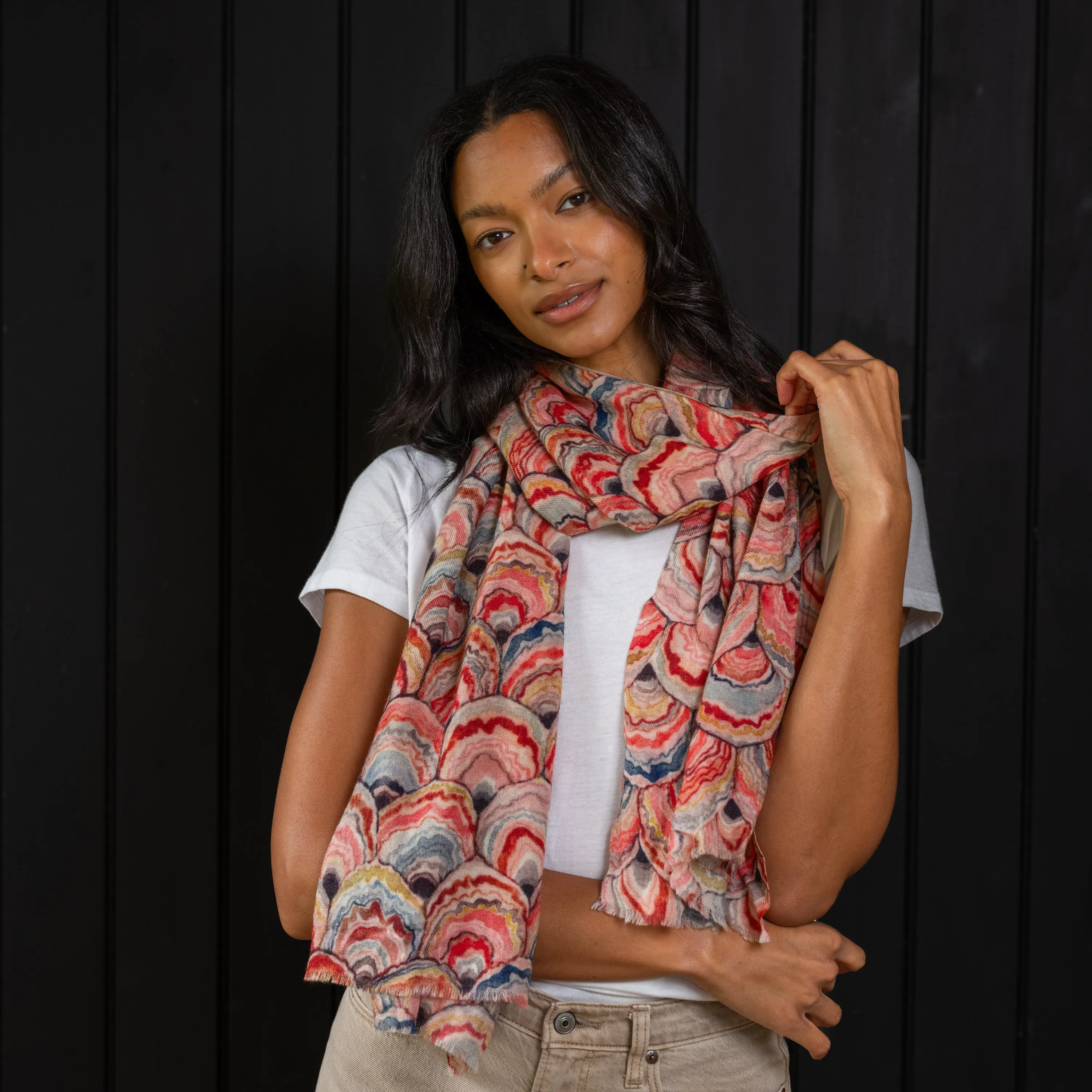 Wool Scarf- Woodland Oyster
